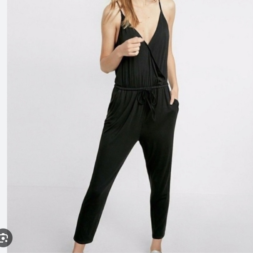 Express One Eleven Surplice Jumpsuit